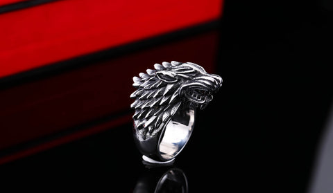 Ice wolf House Stark of Winterfell Biker ring