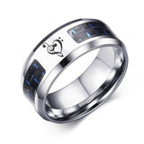 Stainless Steel Black & Blue Ring