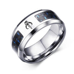 Stainless Steel Black & Blue Ring