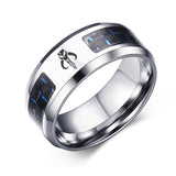 Stainless Steel Black & Blue Ring