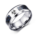 Stainless Steel Black & Blue Ring