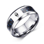 Stainless Steel Black & Blue Ring