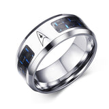 Stainless Steel Black & Blue Ring