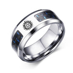Stainless Steel Black & Blue Ring