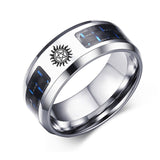 Stainless Steel Black & Blue Ring
