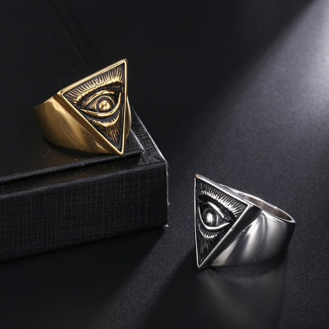 D&Z Punk Illuminati Pyramid Eye Ring