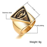 D&Z Punk Illuminati Pyramid Eye Ring