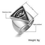 D&Z Punk Illuminati Pyramid Eye Ring