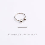 Adjustable Gold & Silver Color Geometric Double Ball Rings