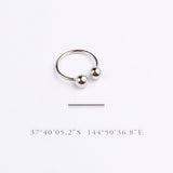 Adjustable Gold & Silver Color Geometric Double Ball Rings