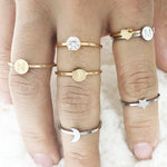 silver gold finger ring set
