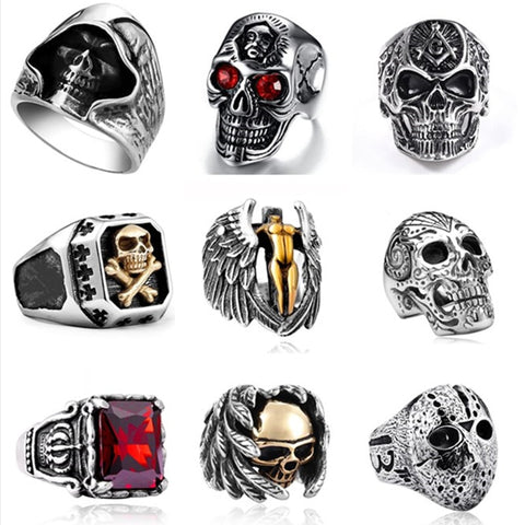 Gothic Punk Men Stainless Steel Ring