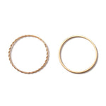 2Pcs/Set Gold Thin Ring