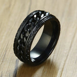 Vnox 8mm Cool Black Spinner Chain Ring