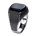 Black Ring Men Silver Mens Rings