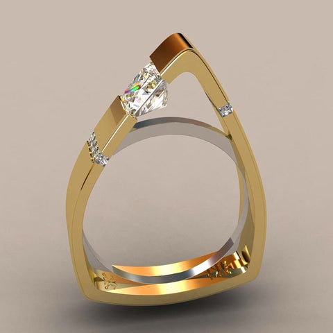 Boho Small Crystal Zircon Stone Ring Engagement Rings