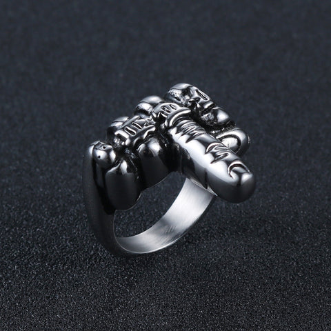 Punk Rock Gothic Stainless Steel Knuckle Ring Men
